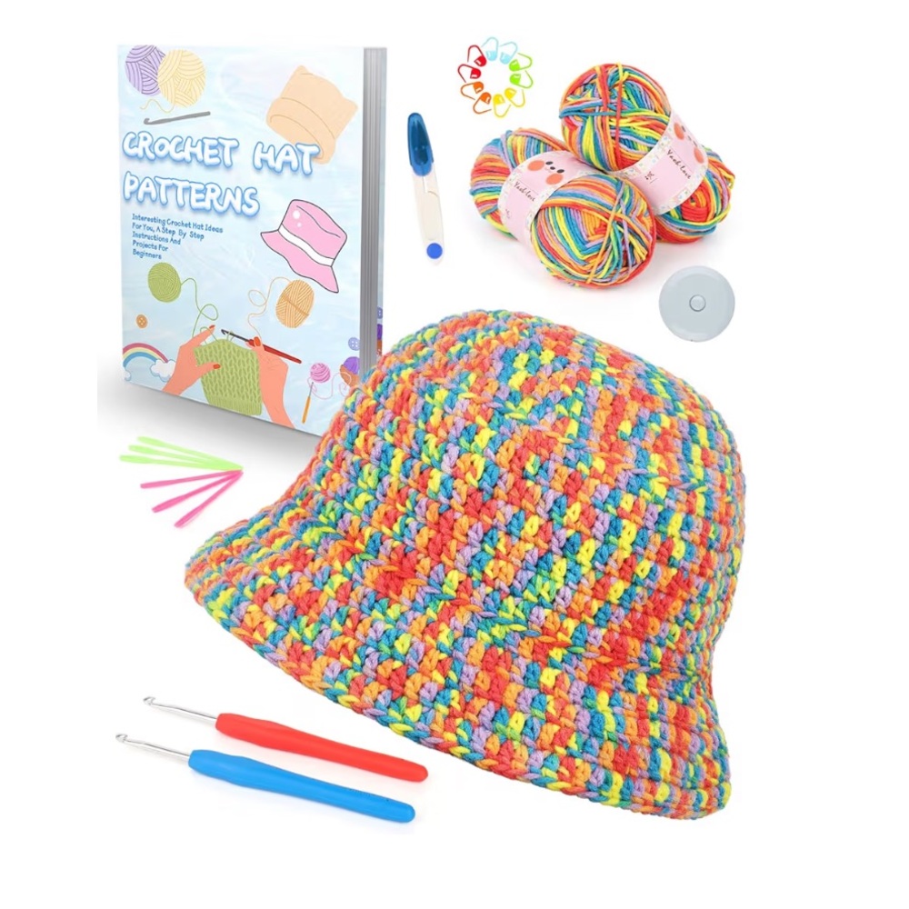 Colorful Crochet Hat Kit for Kids